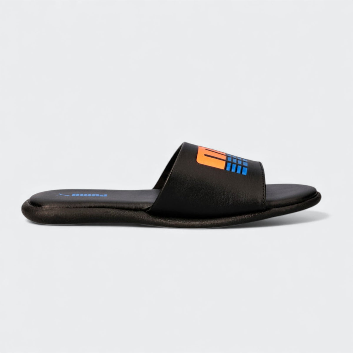 Puma Boys Sporty PU Junior Slides In Black Multi
