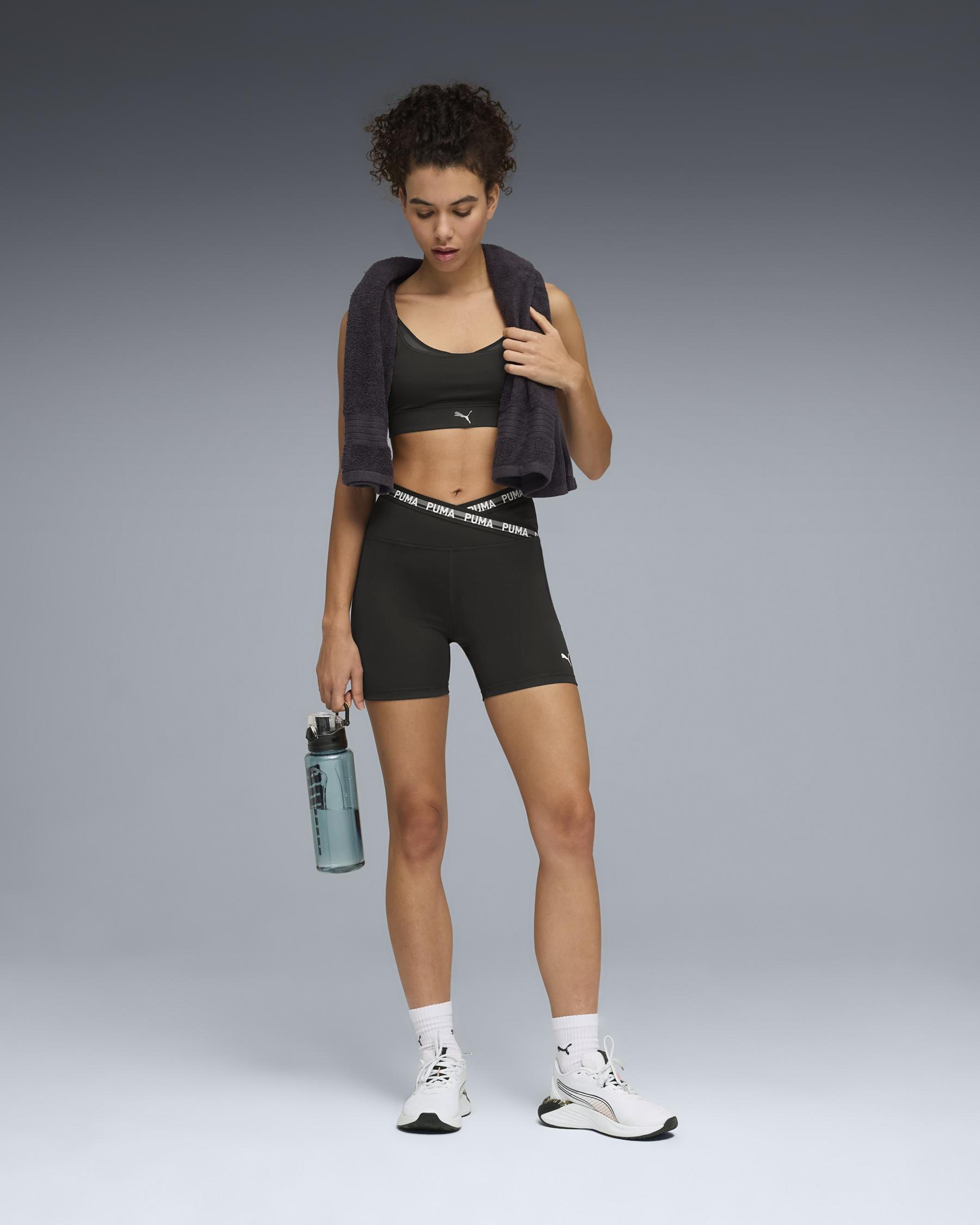 Puma Womens Strong Cross Front Shorts In Black