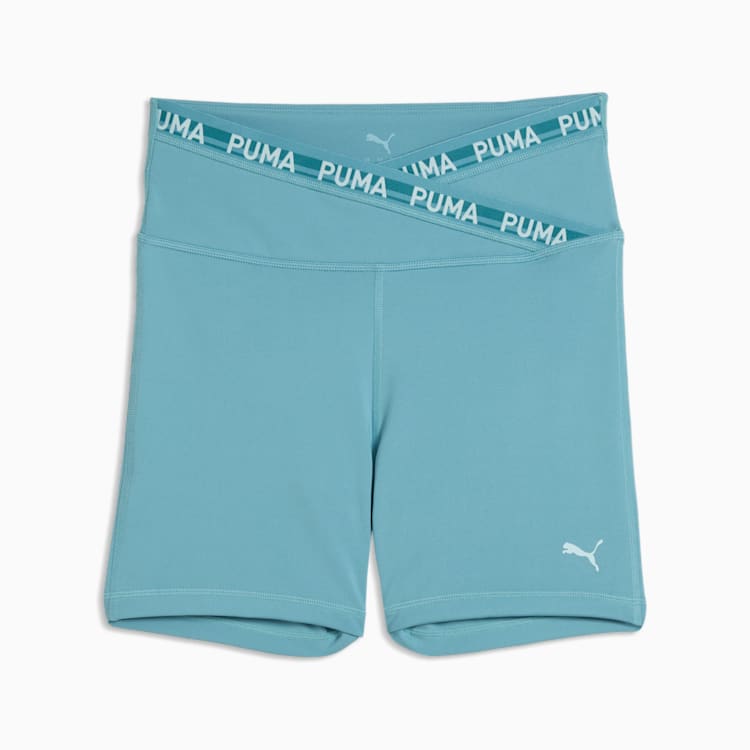 Puma Womens Strong Cross Front Shorts In Blue