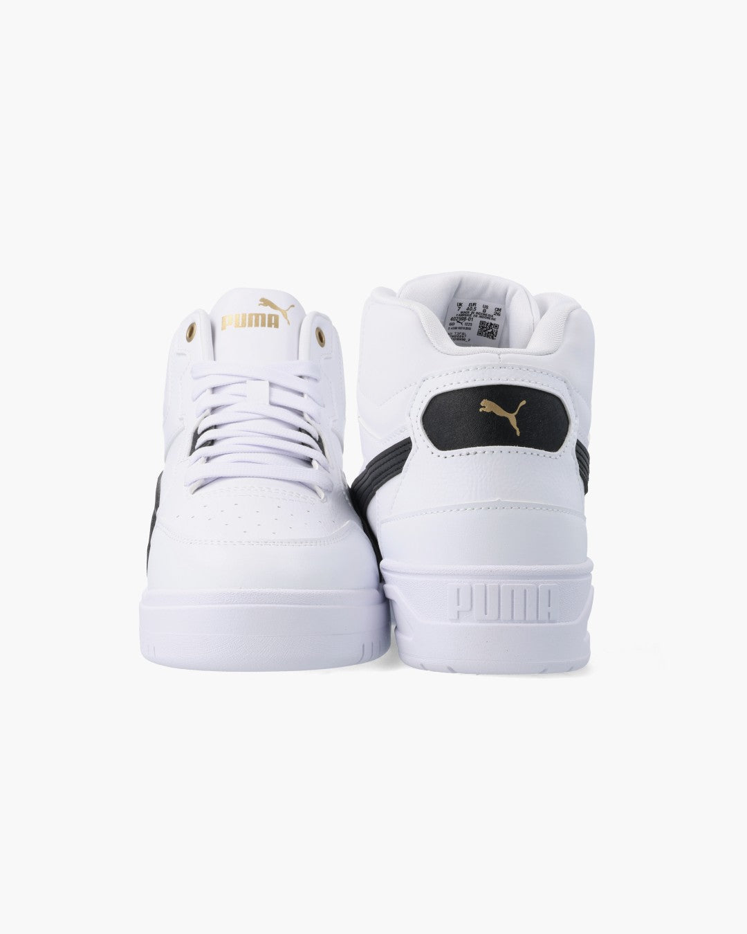 Puma Mens Shuffle Downtown Mid Sneakers In White And Black