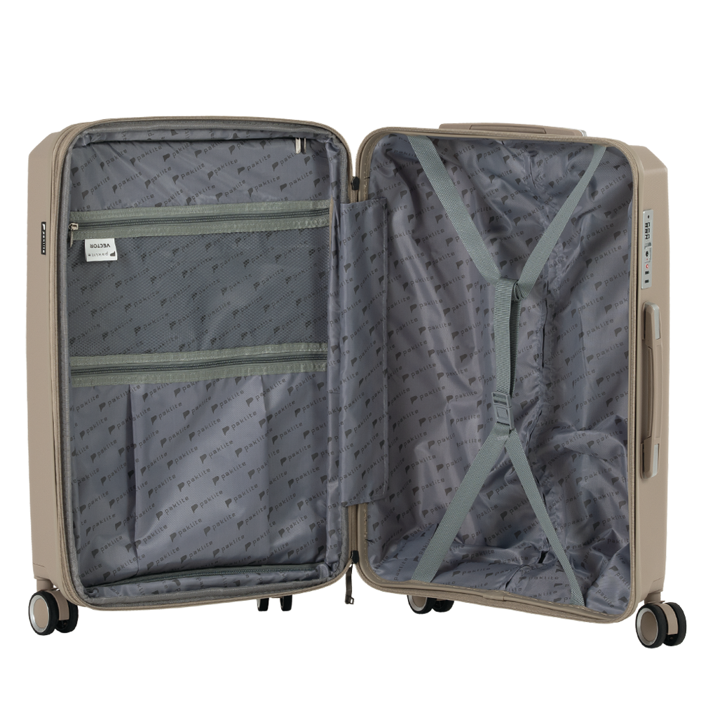 Paklite Vector Trolley Spinner Champagne