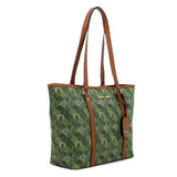 Pierre Cardin Womens Cleo Printed Tote Bag In Green/Tan