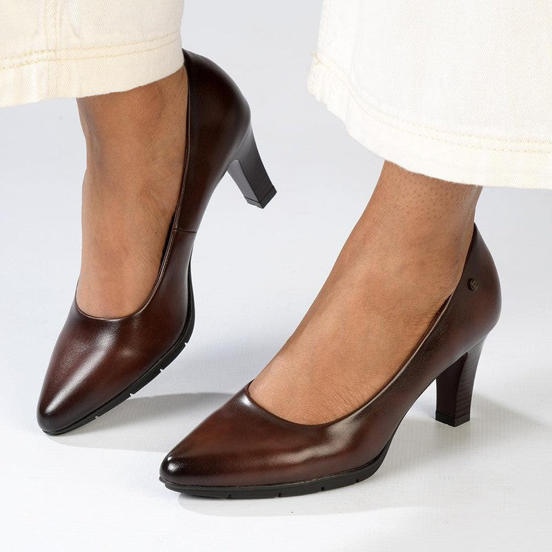 Pierre Cardin Ladies Elodie 1 Dark Brown Shoes