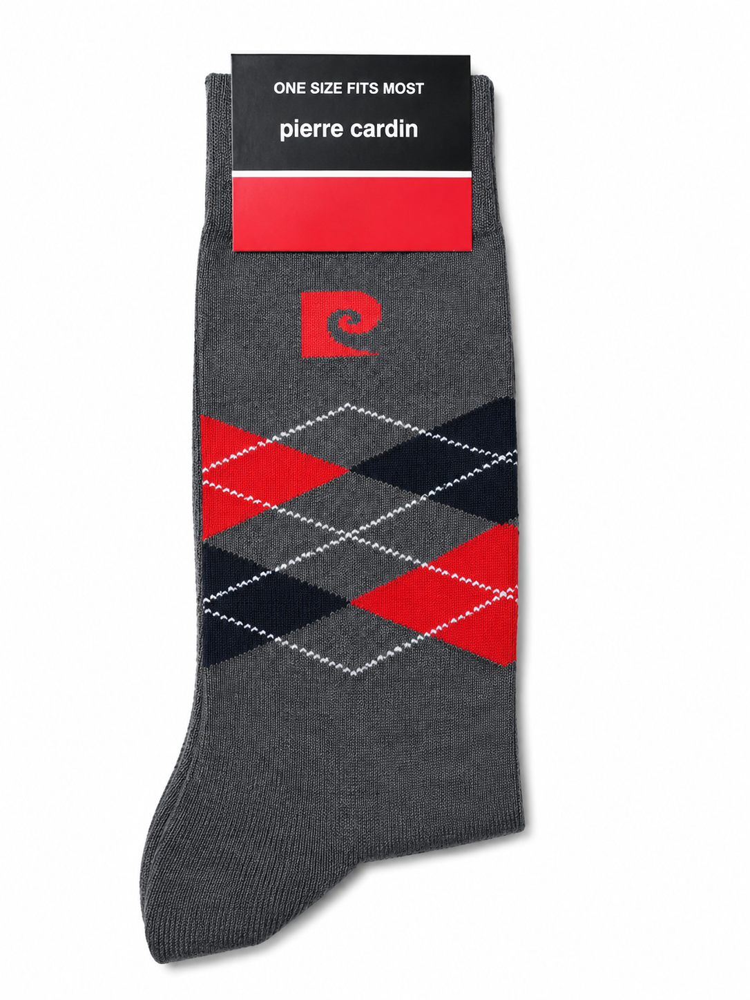 Pierre Cardin Mens Double Argyle Socks In Grey Multi