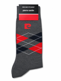 Pierre Cardin Mens Double Argyle Socks In Grey Multi
