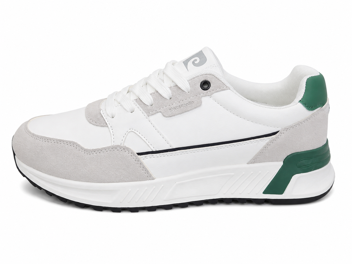Pierre Cardin Mens Finn Casual Shoes In White & Green