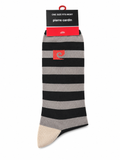 Pierre Cardin Mens Stripe Toe Cap Socks In Black/Grey