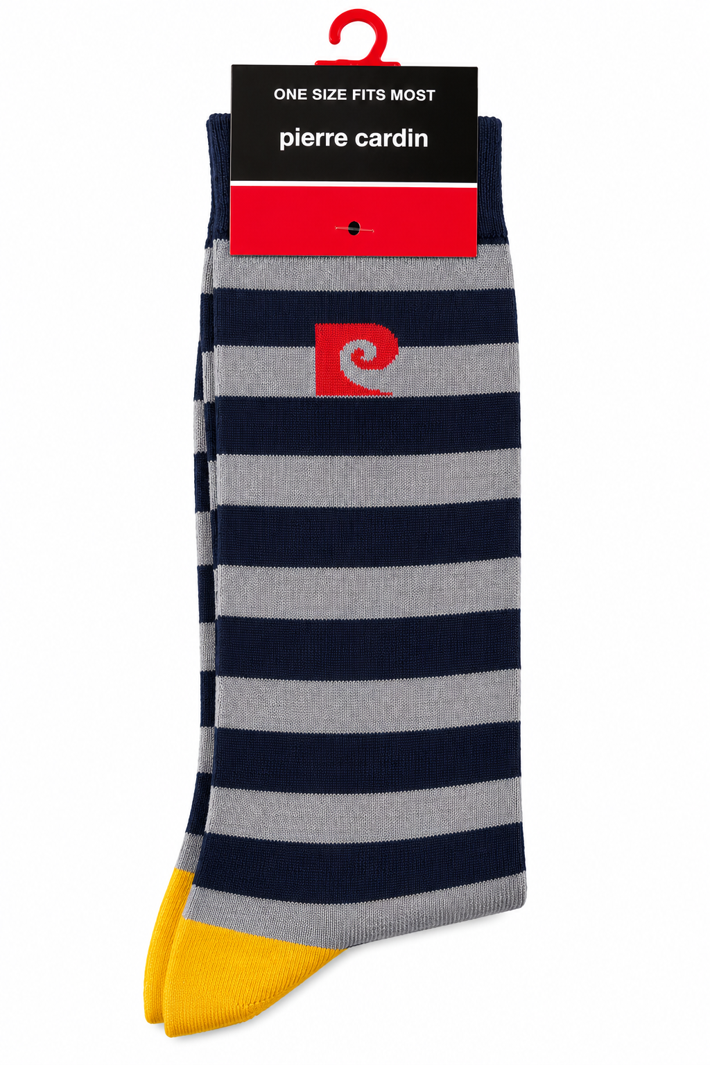 Pierre Cardin Mens Stripe Toe Cap Socks In Navy/Grey