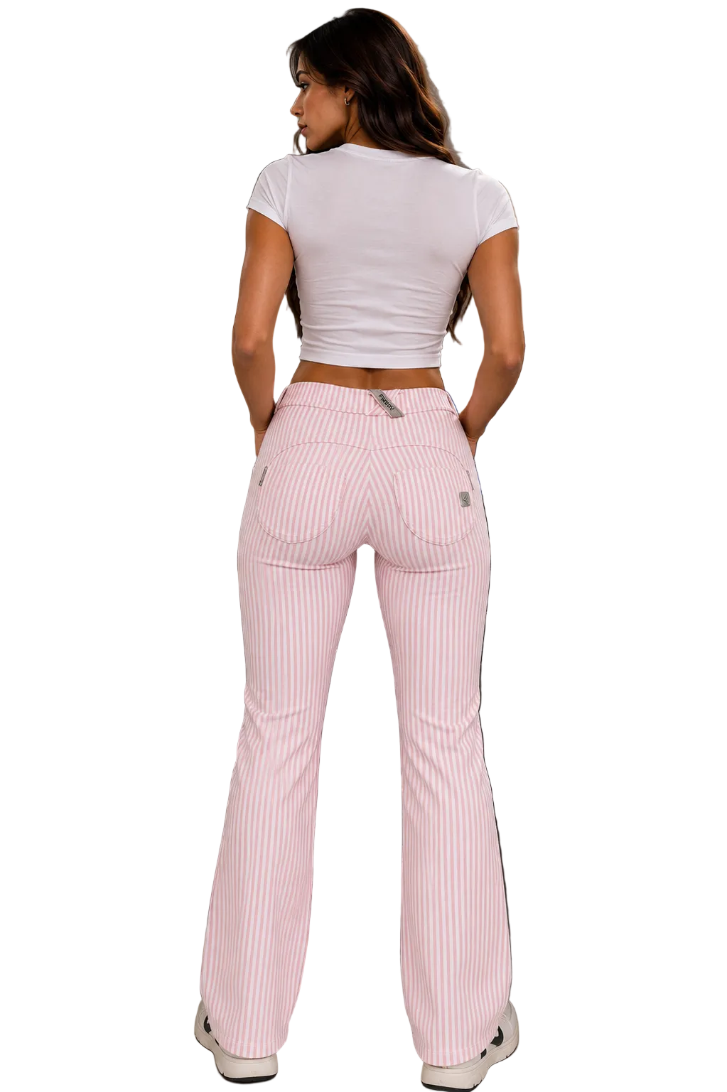 Freddy Womens Shaping Pant In Pink & White Stripe