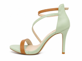 Plum Footwear Ladies Lindsy Heels In Mint/Tan