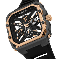 Police Mens Disruptor Watch In Balck Abd Rose Gold