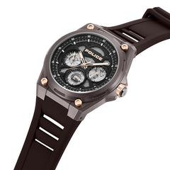 Police Mens Dominion Watch In Brown