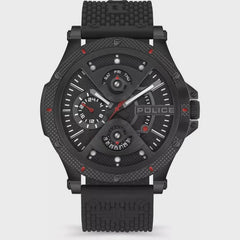 Police Ip Blk Red Dial/Black Rubber Strap