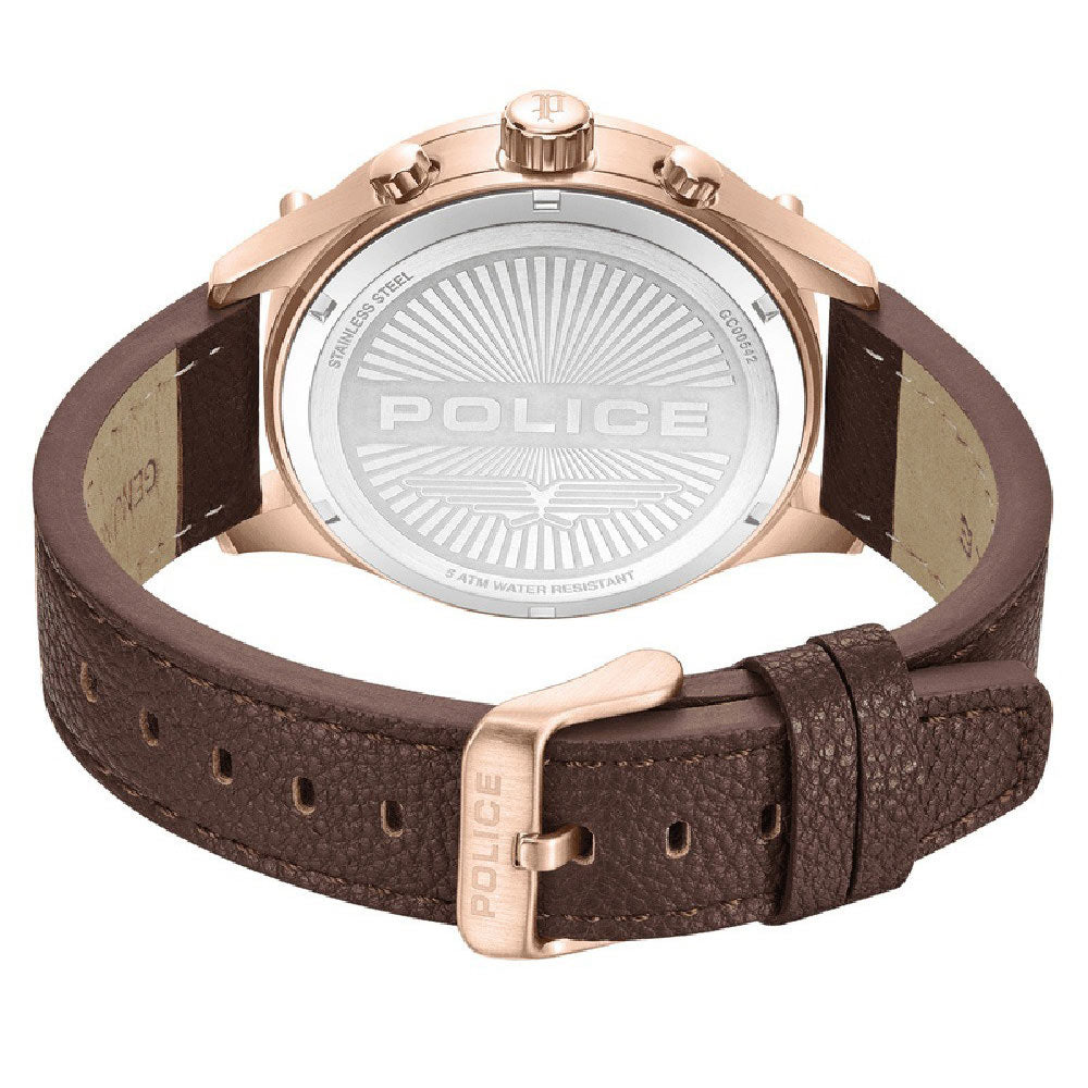 Police Rose Gold Brown Dial