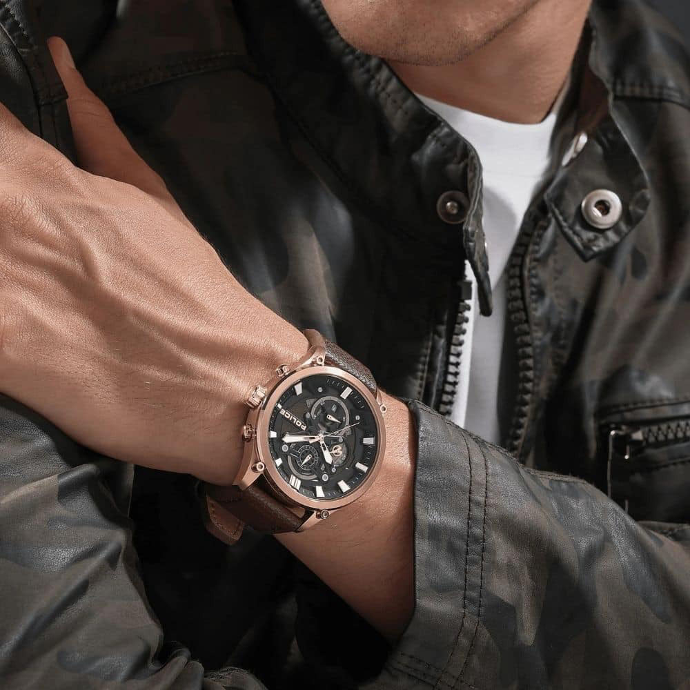 Police Rose Gold Brown Dial