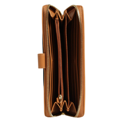 Polo New Iconic Zip Around Brown Purse