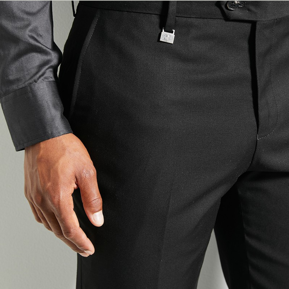 Polo Mens Custom Fit Trousers In Black