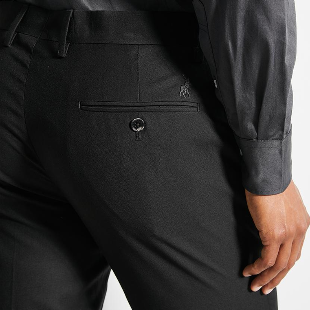Polo Mens Custom Fit Travel Formal Trouser In Black