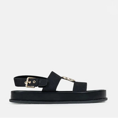 Polo Womens Jacquard Moulded Trim Sandal Black
