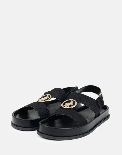 Polo Womens Jacquard Moulded Trim Sandal Black