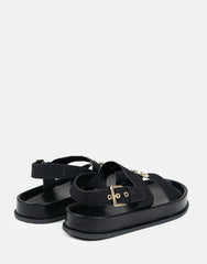 Polo Womens Jacquard Moulded Trim Sandal Black