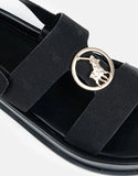 Polo Womens Jacquard Moulded Trim Sandal Black