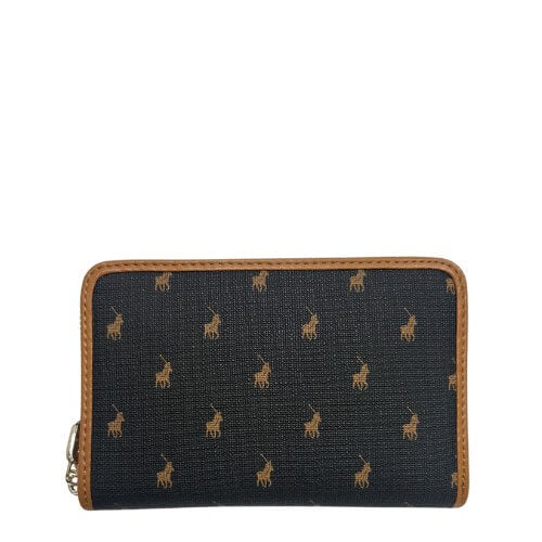 Polo Womens Medium Zip Around Purse In Brown