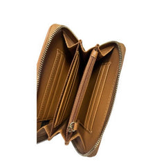 Polo Womens Medium Zip Around Purse In Brown