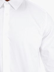 Polo Mens Easy Care Textured Long Sleeves Shirt White