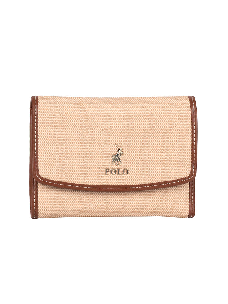 Polo Sahara Smalls Compact Trifold Purse In Tan