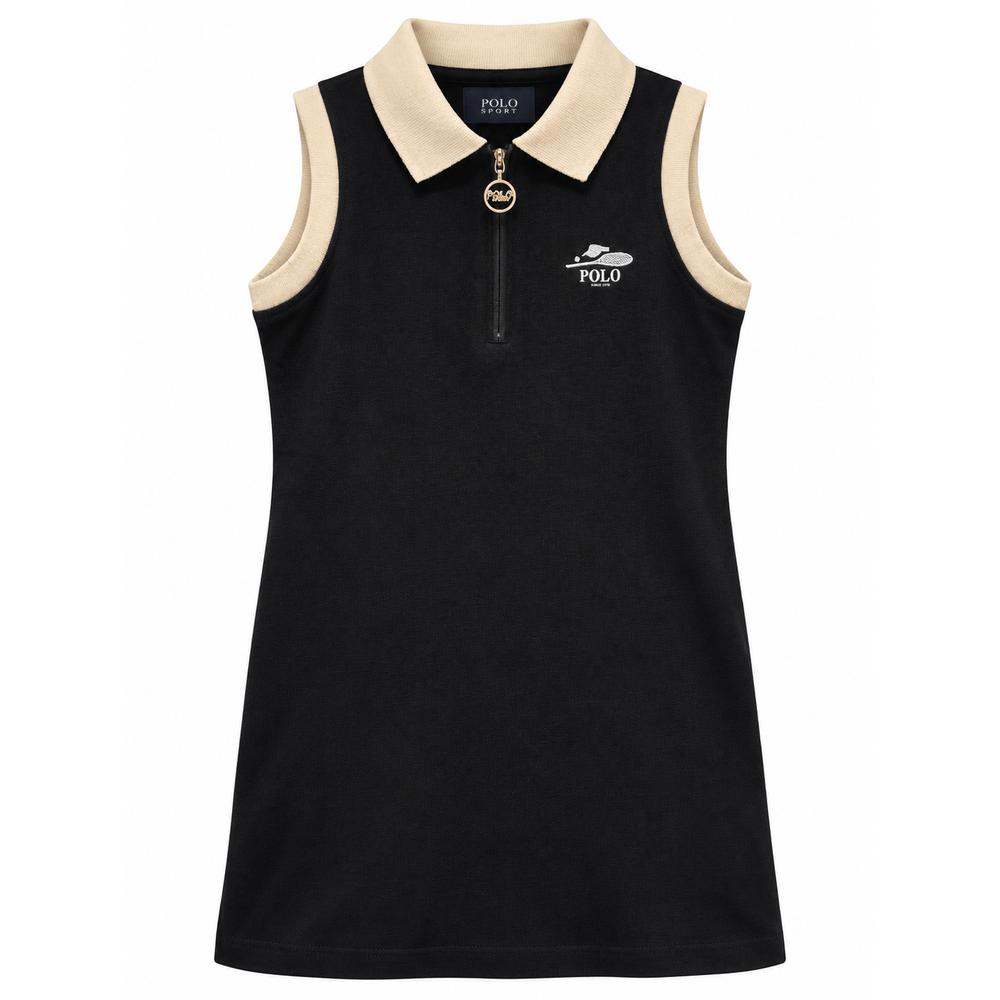 Polo Girls Jessie Sleeveless Golfer Dress In Black