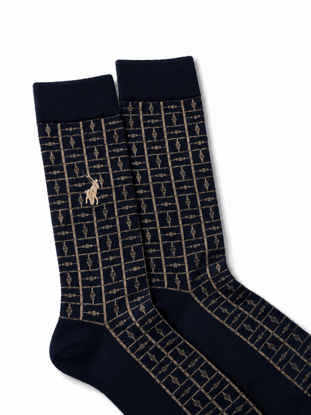 Polo Mens Cotton Anklet Socks In Navy Multi