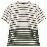Polo Mens Crew Neck Stripe Y/D Short Sleeve T-Shirt In Fatigue