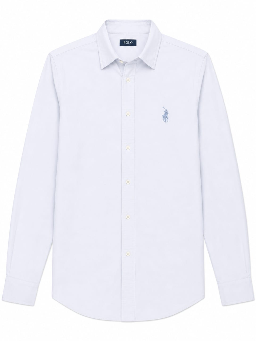 Polo Mens Long Sleeves Plain Linen Blend Shirt In Blue