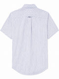 Polo Mens Short Sleeves Stripe Shirt In Blue