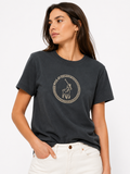 Polo Womens Jenny Short Sleeves Circle Print T-Shirt In Carbon