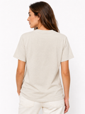 Polo Womens Jenny Short Sleeves Circle Print T-Shirt In Oatmeal