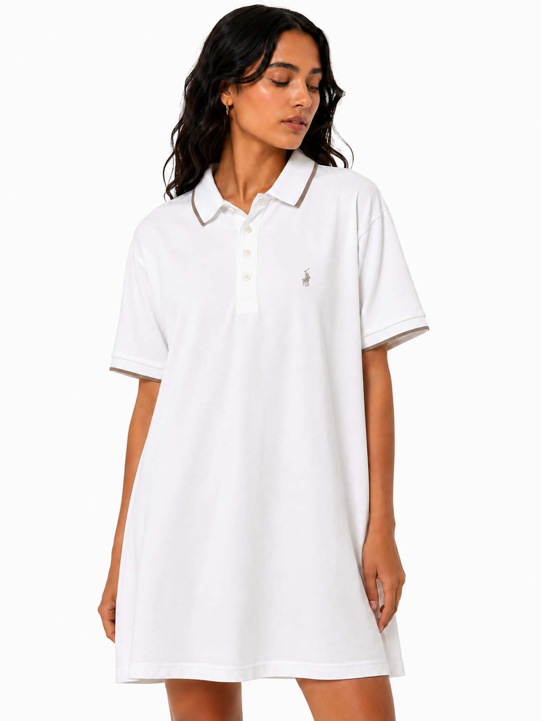 Polo Womens Leah Short Sleeves Golfer Dress In White