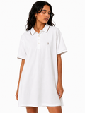 Polo Womens Leah Short Sleeves Golfer Dress In White