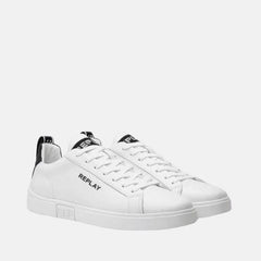 Replay Mens Polys Logo Shoes White And Black