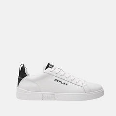 Replay Mens Polys Logo Shoes White And Black