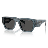 Prada Unisex Square Shape Sunglasses In Transparent Light Blue/Dark Grey