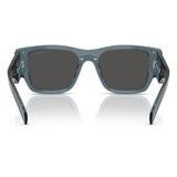Prada Unisex Square Shape Sunglasses In Transparent Light Blue/Dark Grey