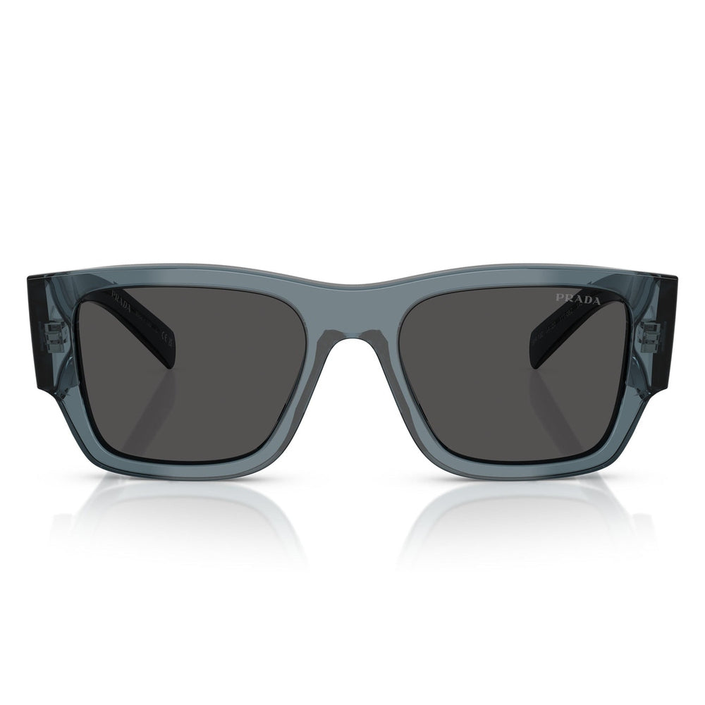 Prada Unisex Square Shape Sunglasses In Transparent Light Blue/Dark Grey