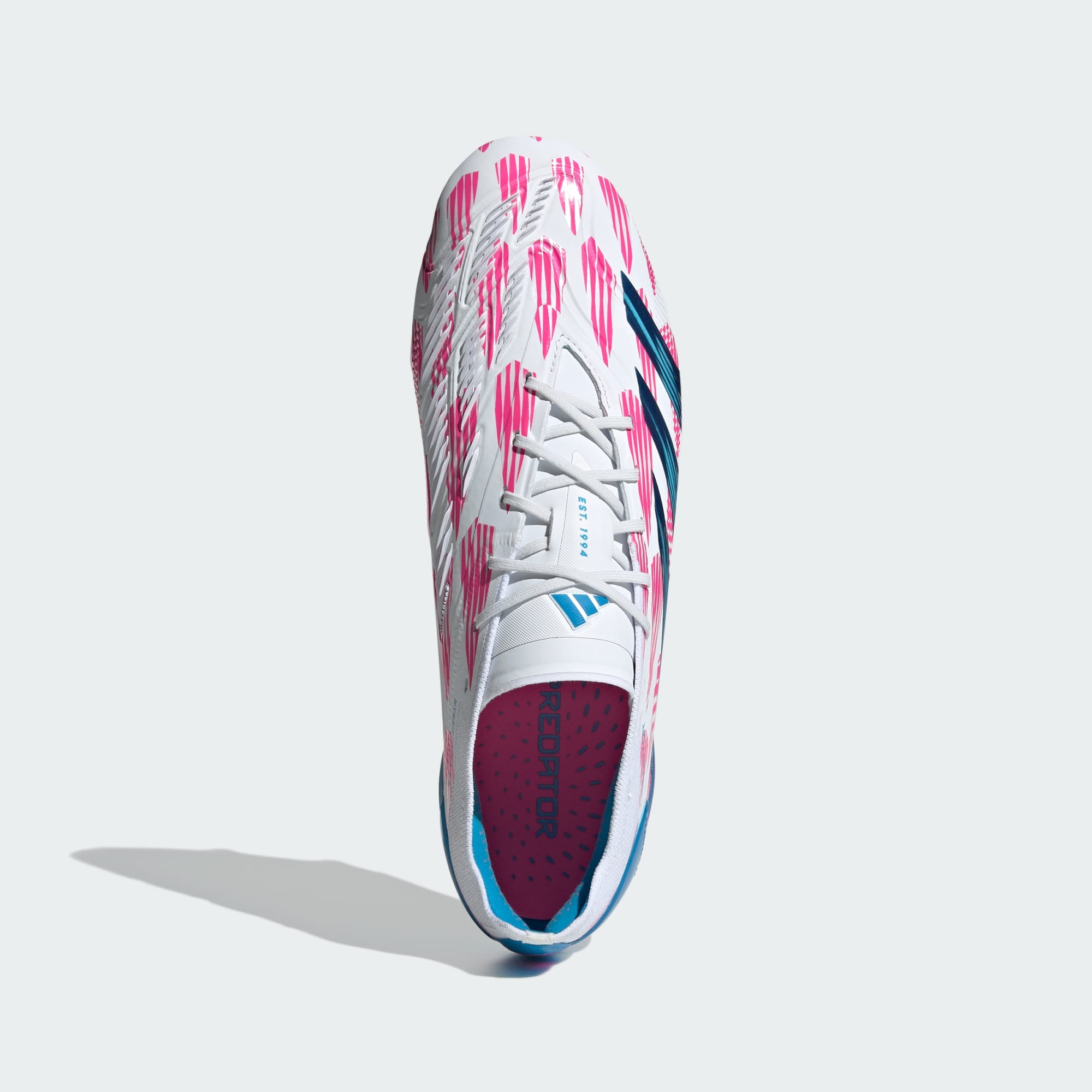 Adidas Unisex Predator Elite FG Soccer Boots In Cloud White / Solar Blue / Solar Pink