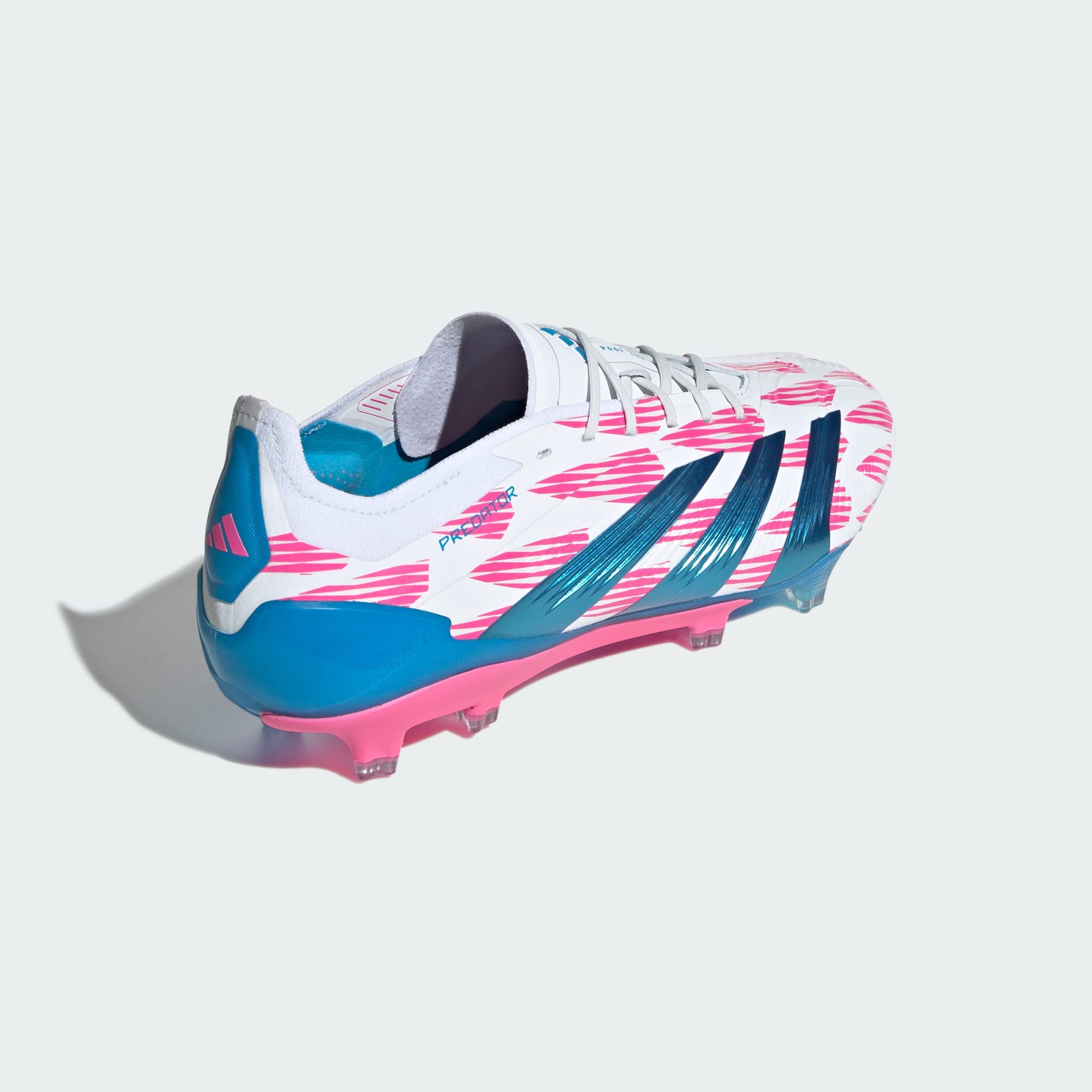 Adidas Unisex Predator Elite FG Soccer Boots In Cloud White / Solar Blue / Solar Pink