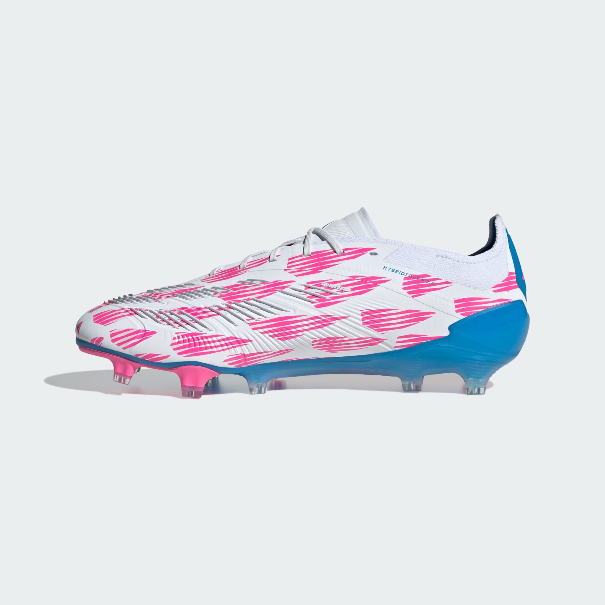 Adidas Unisex Predator Elite FG Soccer Boots In Cloud White / Solar Blue / Solar Pink
