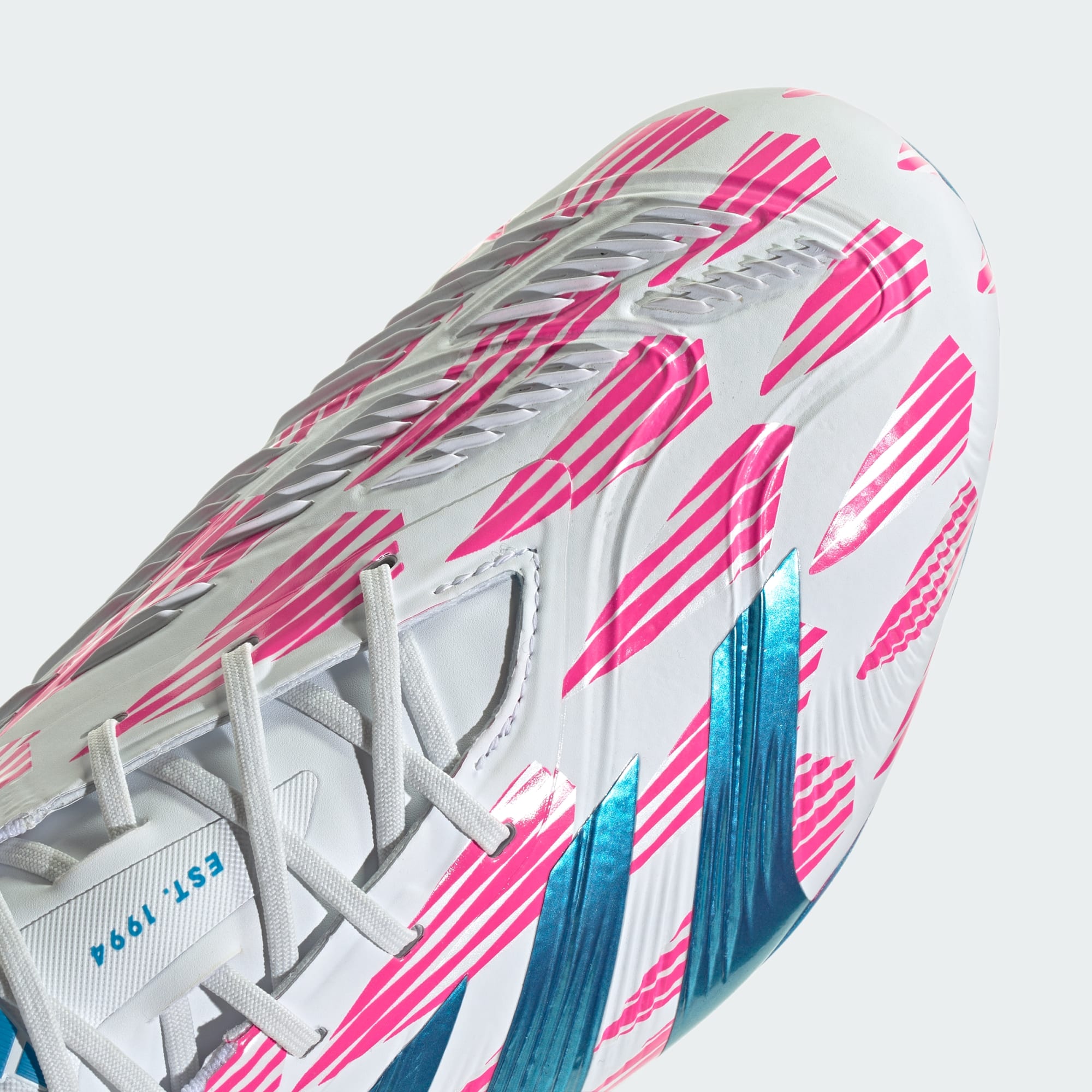 Adidas Unisex Predator Elite FG Soccer Boots In Cloud White / Solar Blue / Solar Pink