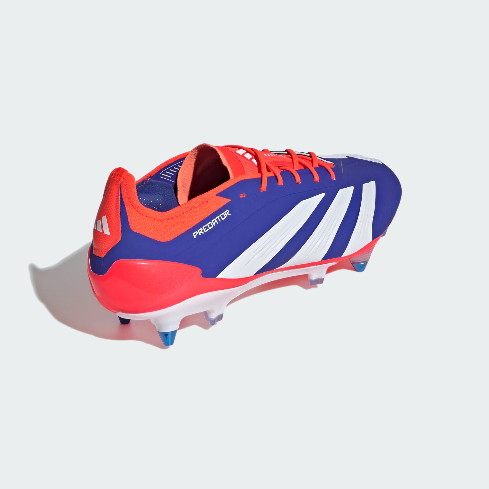 Adidas Unisex Predator Elite SG Soccer Boots In Lucid Blue / Cloud White / Solar Red