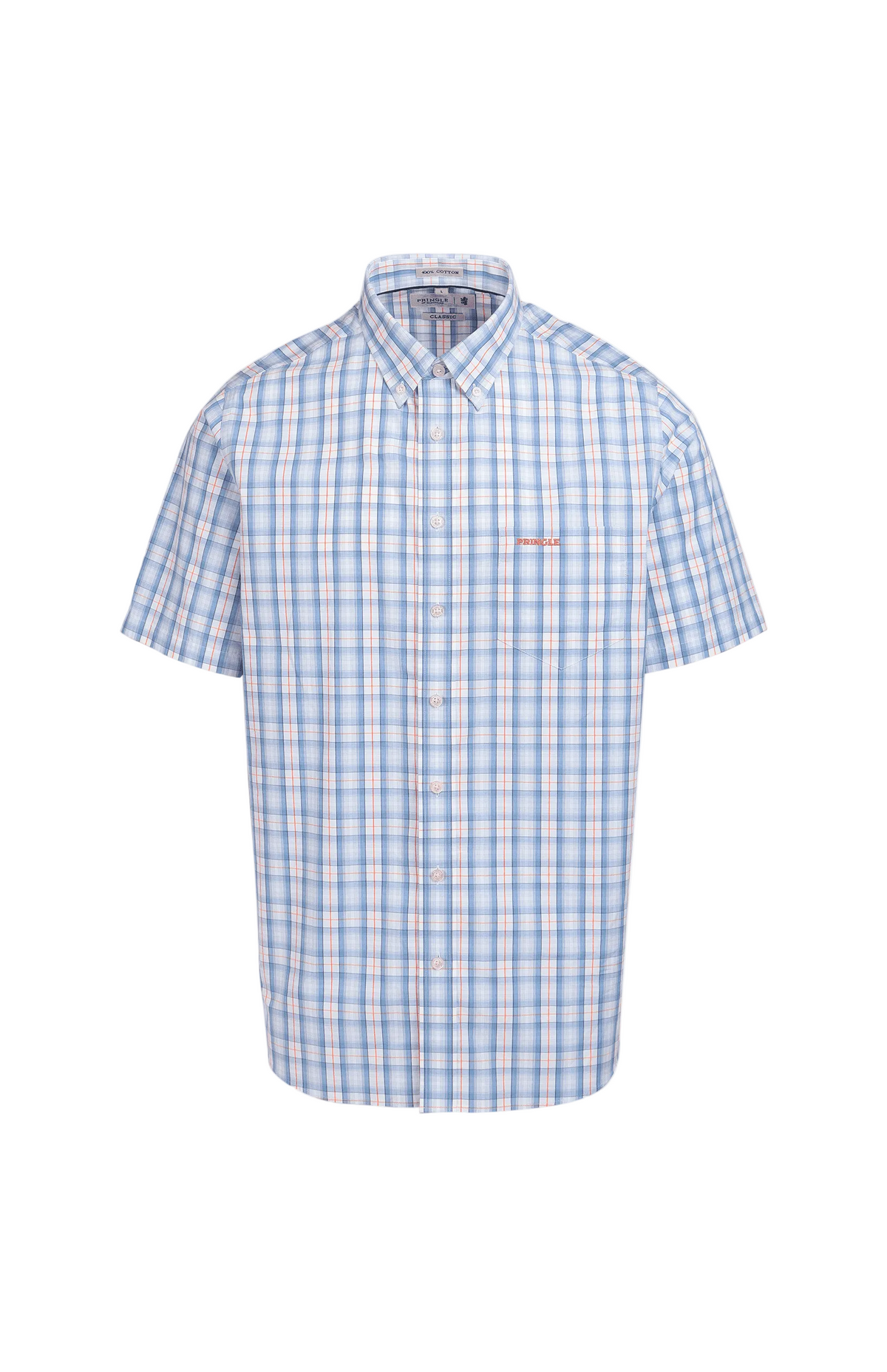 Pringle Mens Noah Short Sleeve Classic Shirt In Blue